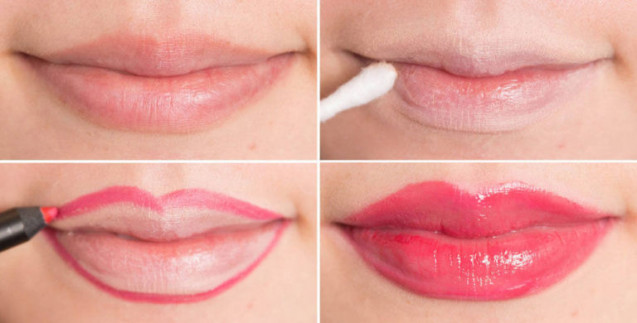Menggunakan lip pencil